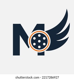 Initial Letter M Flim Logo. Flim logo, Movie, Feather, Wing, Reel logo design template Template