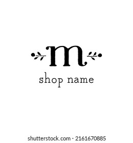 Anfangsbuchstabe M, Blume, Logo-Symbol-Design