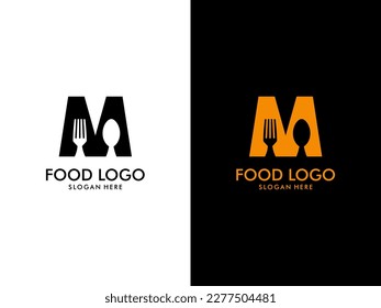 Initial Letter M Food Logo, food logo vector