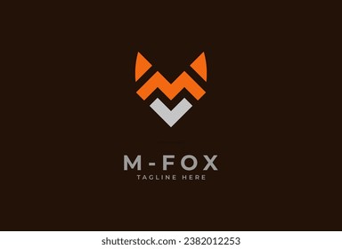 Initial Letter M Fox logo. letter M forming fox head combination. vector illustration