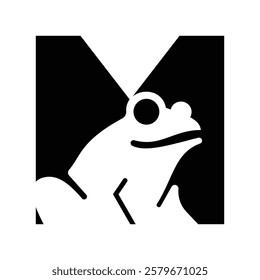 Initial Letter M Frog Logo Design Vector Template