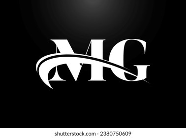 Vector de diseño del logotipo M G de la letra inicial. Símbolo gráfico de alfabeto para identidad empresarial