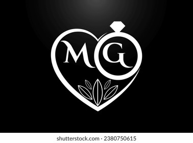 Vector de diseño del logotipo M G de la letra inicial. Símbolo gráfico de alfabeto para identidad empresarial