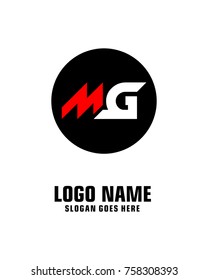 Initial letter M & G logo template vector