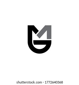 letra inicial M y G, MG, logotipo GM, plantilla de diseño de estilo de arte de línea monográfica