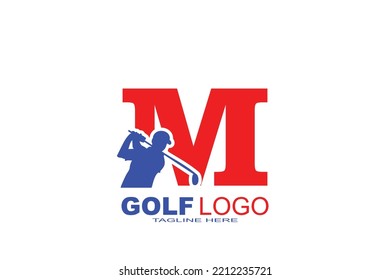 initial letter M golf  logo