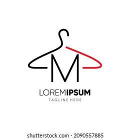 Initial Letter M Hanger Logo Design Vector Icon Graphic Emblem Illustration