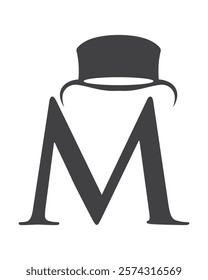 Initial Letter M Hat Logo Concept For Magic Hat Symbol Vector