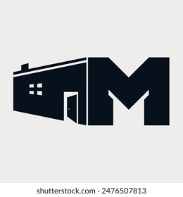 Initial Letter M Home or House logo design. Unique and Classic Real Estate design concept alphabet font. Vector Illustration.