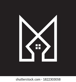 Resumen Gente de apretón de manos Logotipo inicial en casa 