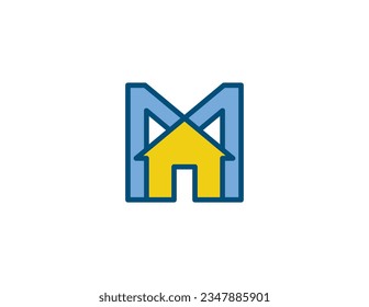 initial Letter M Home Logo Concept sign icon symbol Design Element. House, building, Realtor, Mortgage, Real estate Logotype. Vector illustration template