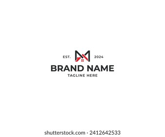 símbolo del símbolo del signo del concepto del logotipo del inicio de la letra M Elemento de diseño. Casa con Logotipo M. Plantilla de ilustración de vector