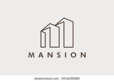 Initial Letter M House Building, Real Estate Logo