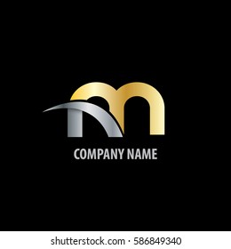 Initial Letter M Isolated Swoosh Logo