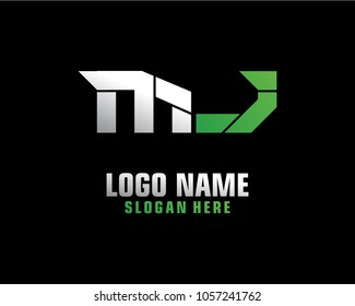 Initial letter M J logo template vector