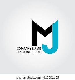 Initial letter M J logo