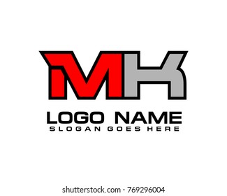 Initial letter M & K logo template vector