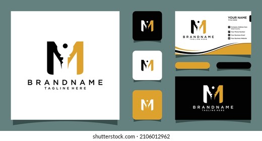 Initial letter m key logo concept, key with letter m, logo design template