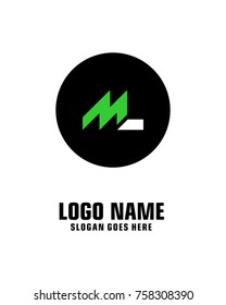Initial letter M & L logo template vector