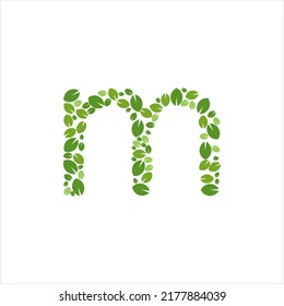 Letra inicial M Leaf Logo Design Icon vector