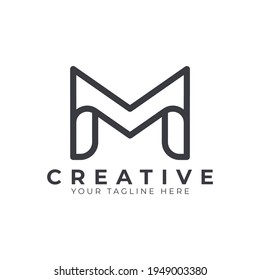 Initial Letter M line logo design. Geometric Line Style. Graphic alphabet symbol. Usable for Business and Branding Logos. Flat Vector Logo Design Ideas Template Element. Eps10 Vector