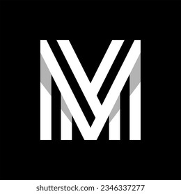 Logo-Design des Anfangsbuchstabens m Linie