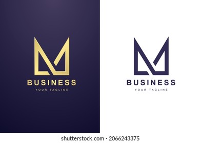 Logo de la carta inicial M para empresas o empresas de medios.