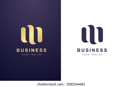 Logo de la carta inicial M para empresas o empresas de medios.
