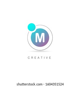 Initial Letter M Logo with Circle element. Design Vector Illustration Template