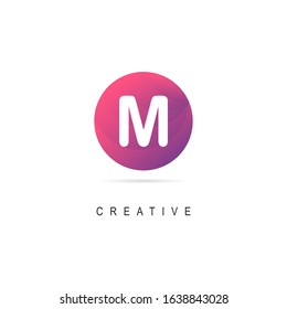 Initial Letter M Logo With Circle, Creative Design Vector Circle Logo Template