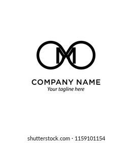 Initial Letter M logo Connected circle symbol. Design Template Element