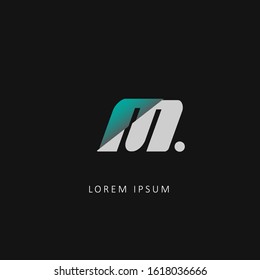 Initial Letter M Logo with Cutted Design. Design vector illusttration logo template
