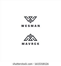 Initial letter M Logo design template