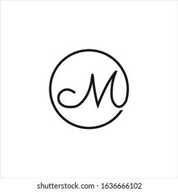 Initial letter m logo design template