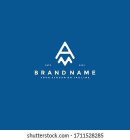 letra inicial m logotipo diseño vectorial plantilla