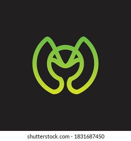 inspiración vectorial del diseño del logotipo M de la letra inicial