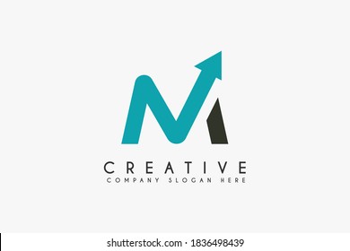 Initial letter M logo design vector illustration. Letter M Marketing and investment icon. Usable for Business and Marketing Logos. Flat Vector Logo Design Template Element.