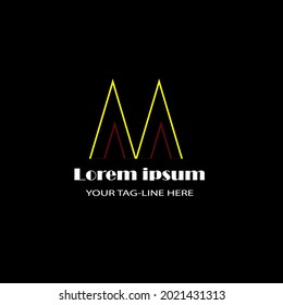 Diseño del logotipo de la letra inicial M - Letra M Icono de diseño Vector de plantilla