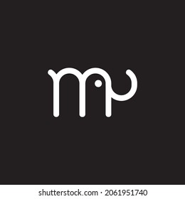 initial letter M logo design elephant animal shape