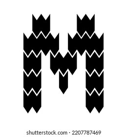 Diseño del logotipo de la letra inicial M.