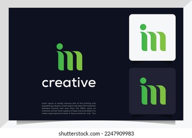initial letter i m logo design vector illustration template