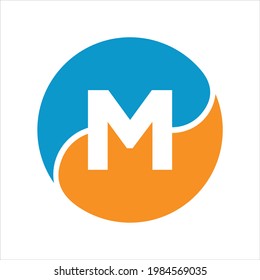 Diseño del logotipo de la letra inicial M. Plantilla de diseño de logotipo de vector colorido de la letra M