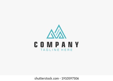 Logo De La Letra Inicial M.  Línea geométrica aislada. Usable para logotipos de empresas, edificios y tecnología. Elemento de plantilla de diseño de logotipo de vectores planos.