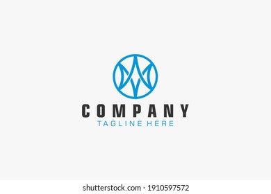 Logo De La Letra Inicial M.  Línea geométrica aislada. Usable para logotipos de empresas, edificios y tecnología. Elemento de plantilla de diseño de logotipo de vectores planos.