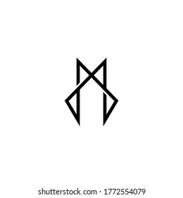 logotipo de letra inicial M, plantilla de diseño de estilo de arte de línea