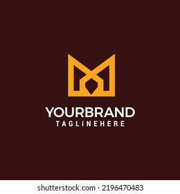 Initial letter M logo line design template vector
