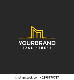 letra inicial Modelo de diseño de línea de logotipo M vector
