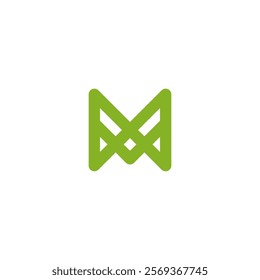 Initial letter M logo lineart. Letter M Marketing and investment. Usable for Business and Marketing Logos. Flat Vector Logo Design. green color