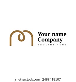Initial letter M logo. Minimalist simple logo vector design