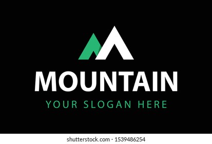 Initial letter M Logo. Mountain template design